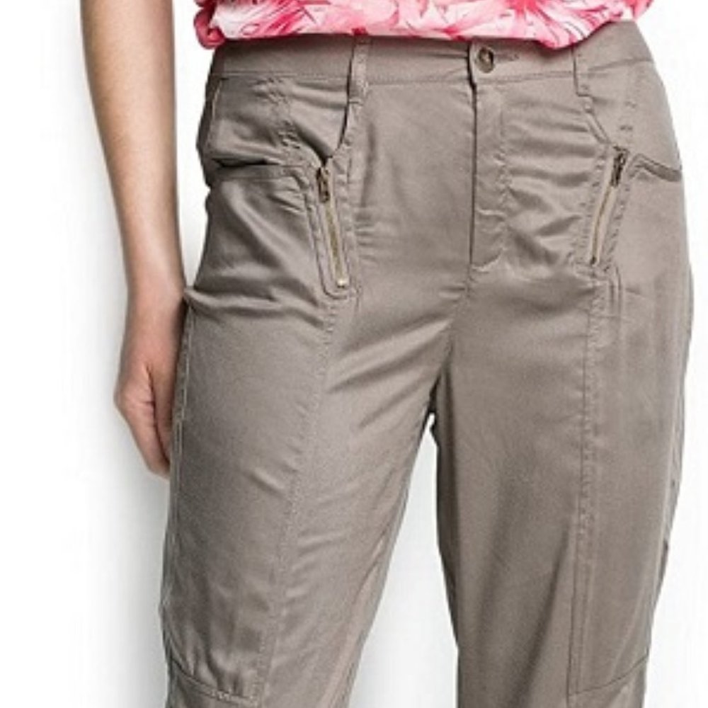 Mango Visco Ankle Trousers / Pedal Pushers in Beige Sz 10 NWOT